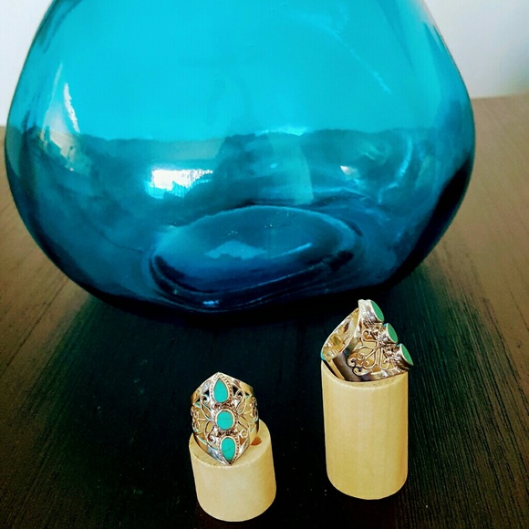 Reconstructed Turquoise ring - Picture 4 of 4